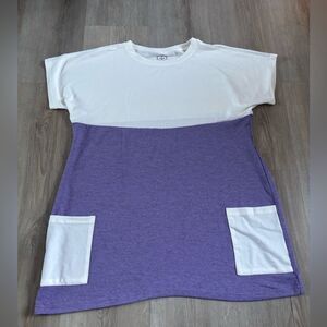 Novepet purple and  White Color Block dress NWOT